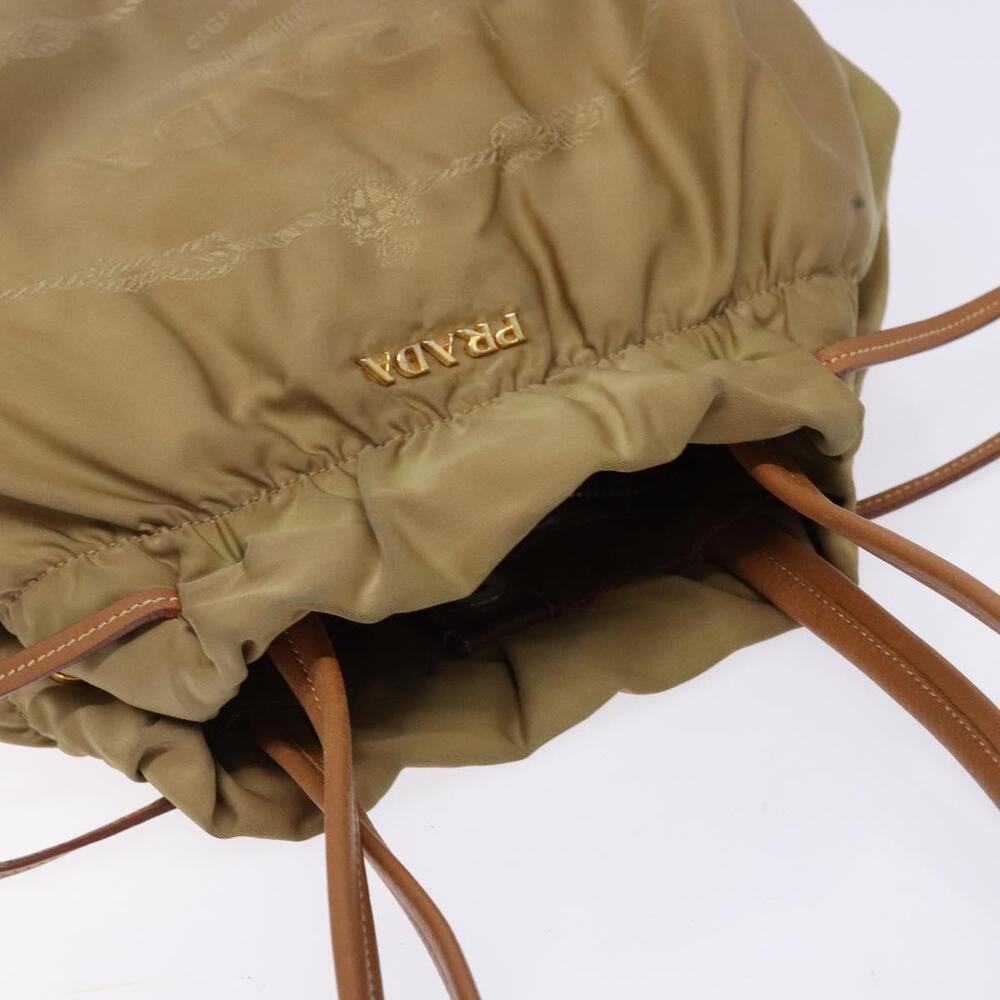 PRADA Hand Bag Nylon Beige Gold - Picture 6 of 13